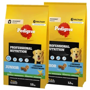 Autentický PEDIGREE® Junior Professional Nutrition 2x12kg s drůbeží a zeleninou