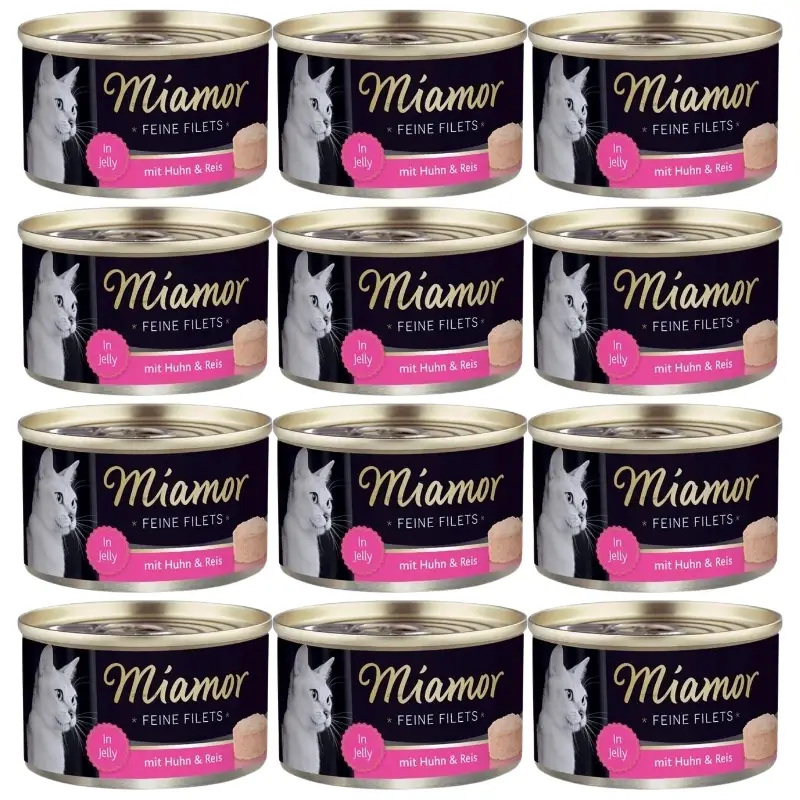 Miamor Feine Filets - mokré krmivo pro kočky kuřecí filety s rýží 12x100g plechovka Must-Have