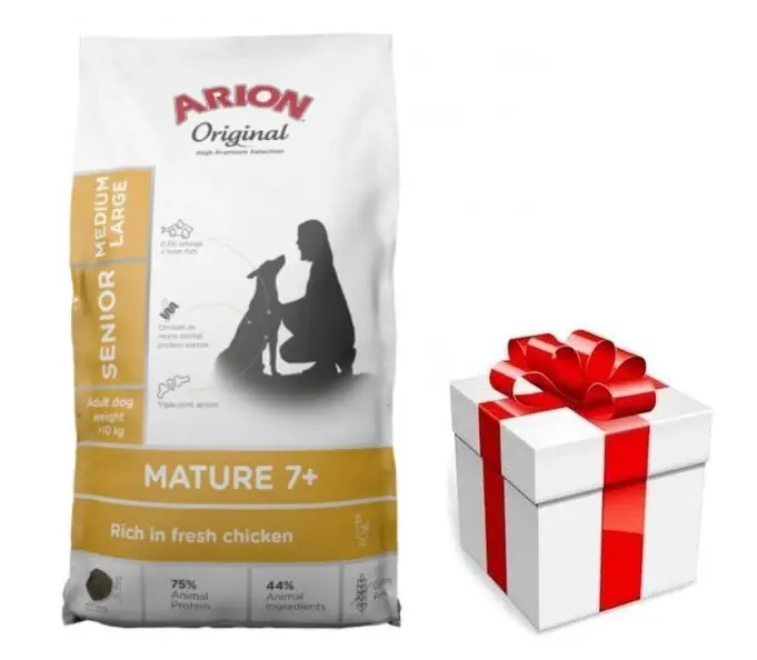 ARION Original Mature 7+ Senior Medium & Large Chicken suché krmivo pro psy s kuřecím masem 12kg + překvapení pro vašeho psa ZDARMA Odeslání Ihned