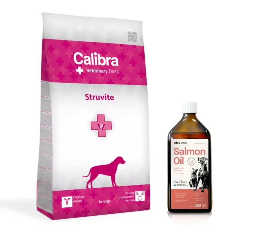 Calibra Veterinary Diets Dog Struvite 12kg + LAB V Lososový olej 500ml Dokud Zásoby Vydrží