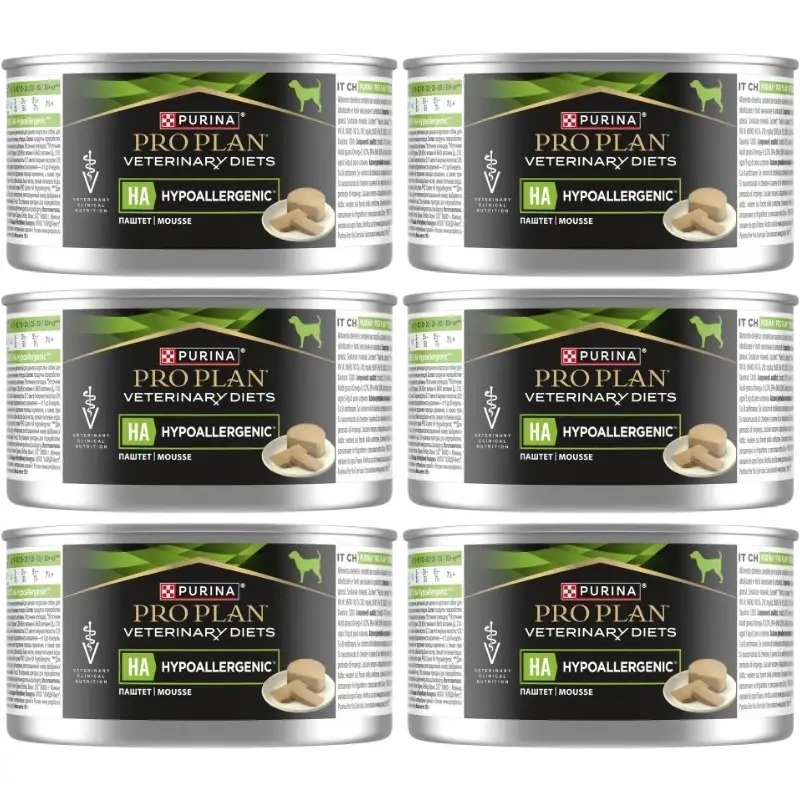 PRO PLAN Veterinary Diets HA Hypoalergenní vlhké krmivo pro psy myš 6x195g Sezónní Sleva