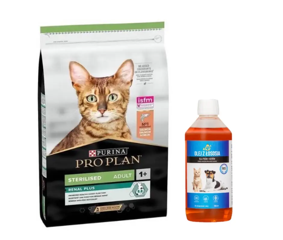PURINA ProPlan Cat Adult Salmon Sterilised 10kg + LAB V Lososový olej pro psy a kočky 500ml Novinka