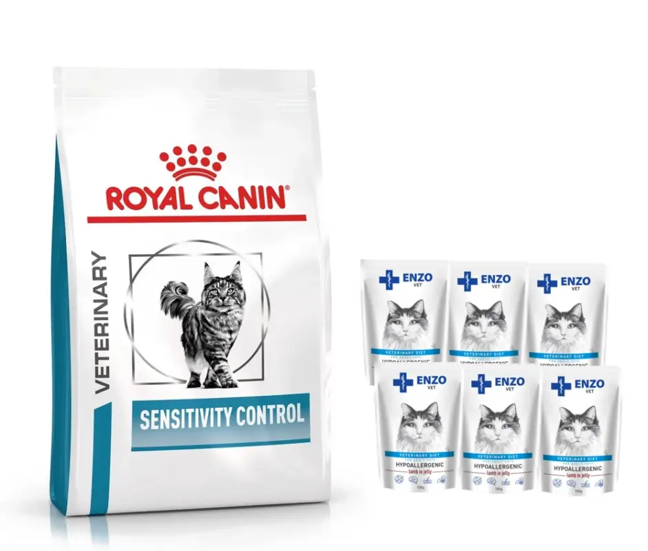 Akce ROYAL CANIN Sensitivity Control SC 27 1,5 kg + ENZO VET Hypoallergenic 6x100 g