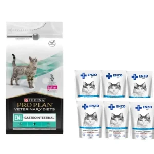Bezpečná Platba PURINA Veterinary PVD EN Gastrointestinal Cat 1,5 kg + ENZO VET Hypoallergenic 6x100 g