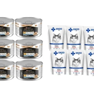 Akce PURINA Veterinary PVD NF Renal Function Cat 6x195g + ENZO VET Renal 6x100g