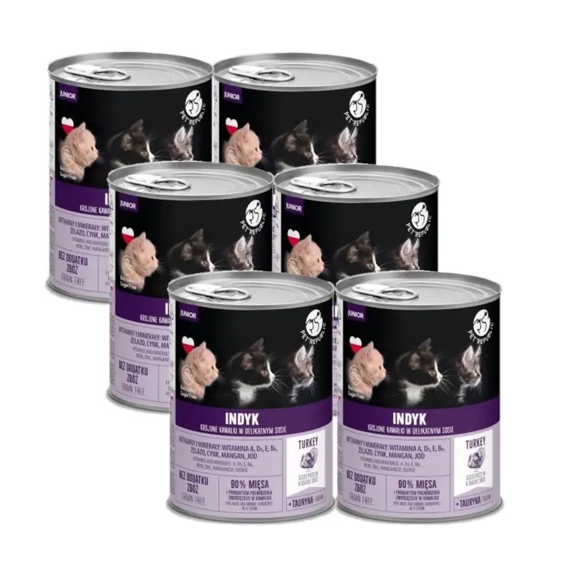 Výhodná Nabídka PetRepublic kousky v omáčce s krůtím masem 6x400g pro kočky