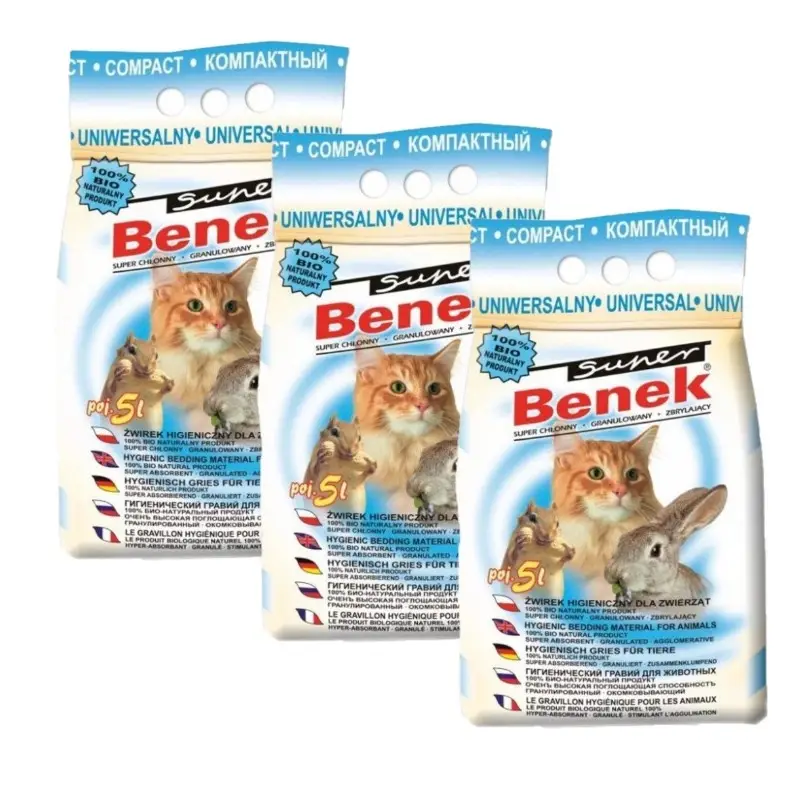 Sezónní Sleva Certech Super Benek Univerzální Compact Hrudkující stelivo pro kočky 3x5l