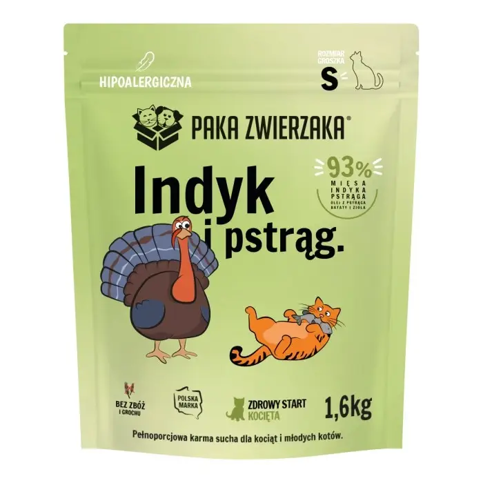 Paka Zwierzaka - KOT suché krmivo krůta a pstruh Koťata 'S' 400g Poslední Šance
