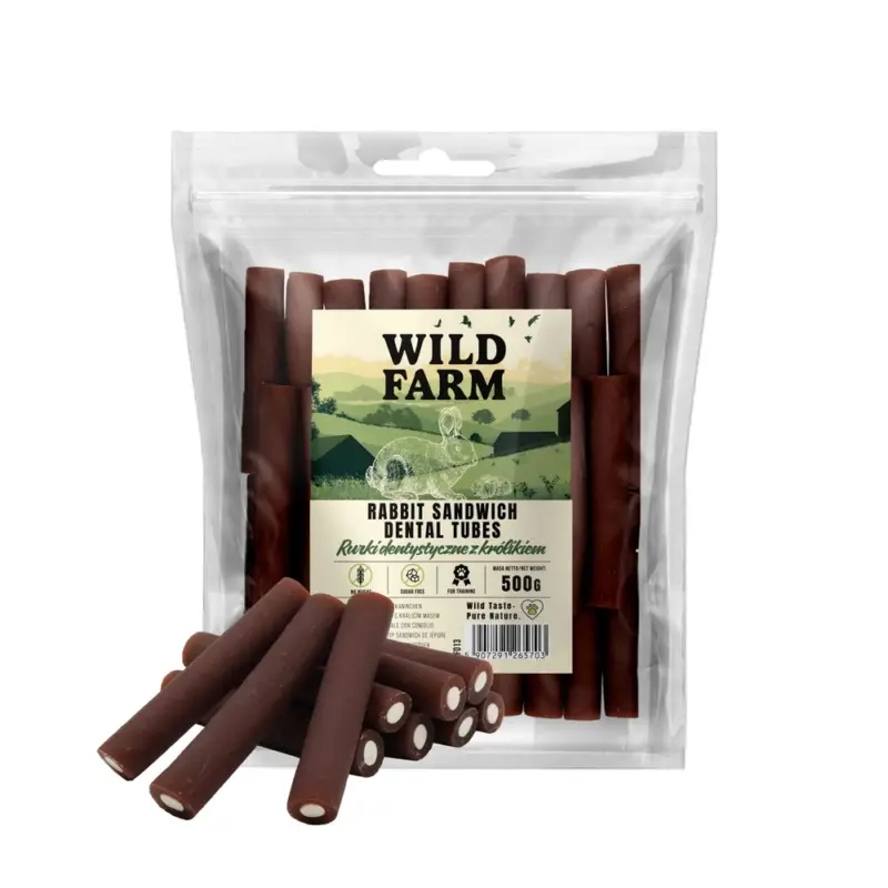 WILD FARM Rabbit dentální tuby 500g pamlsky pro psy Hit Sezóny