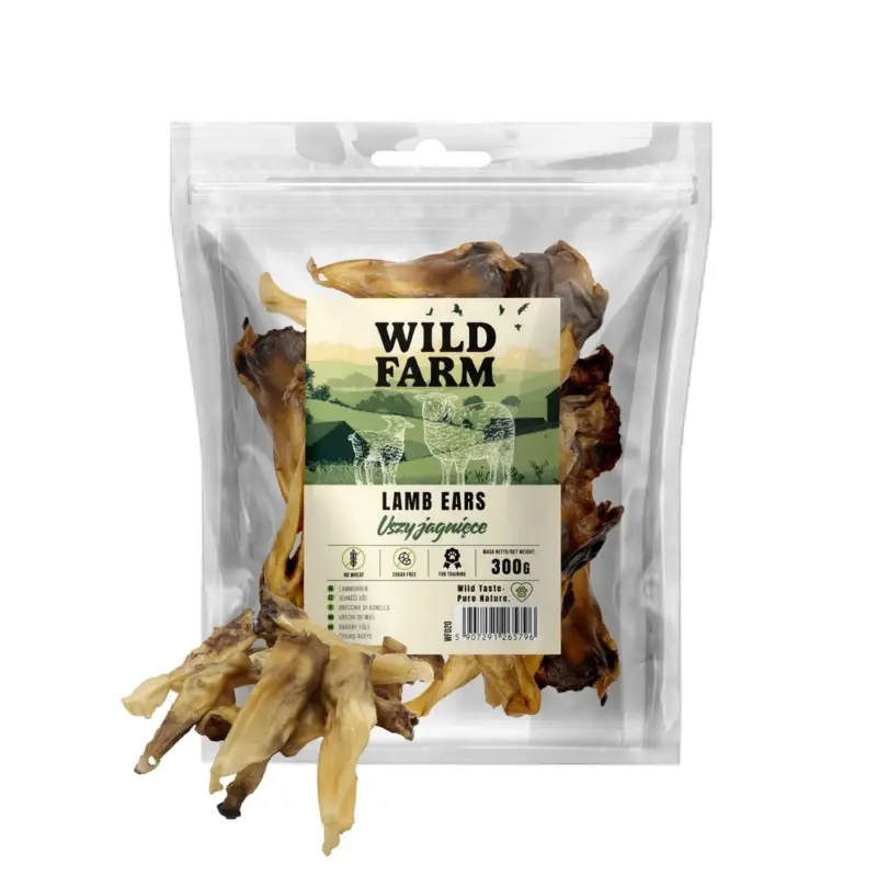 WILD FARM jehněčí uši 300g pamlsky pro psy Oblíbený