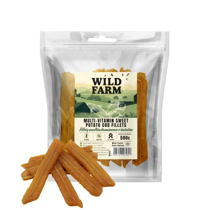 WILD FARM multivitaminové batátové filety 500g pamlsek pro psy Bezpečná Platba