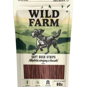 Tovární Cena WILD FARM Měkké kachní proužky 80g pamlsky pro psy
