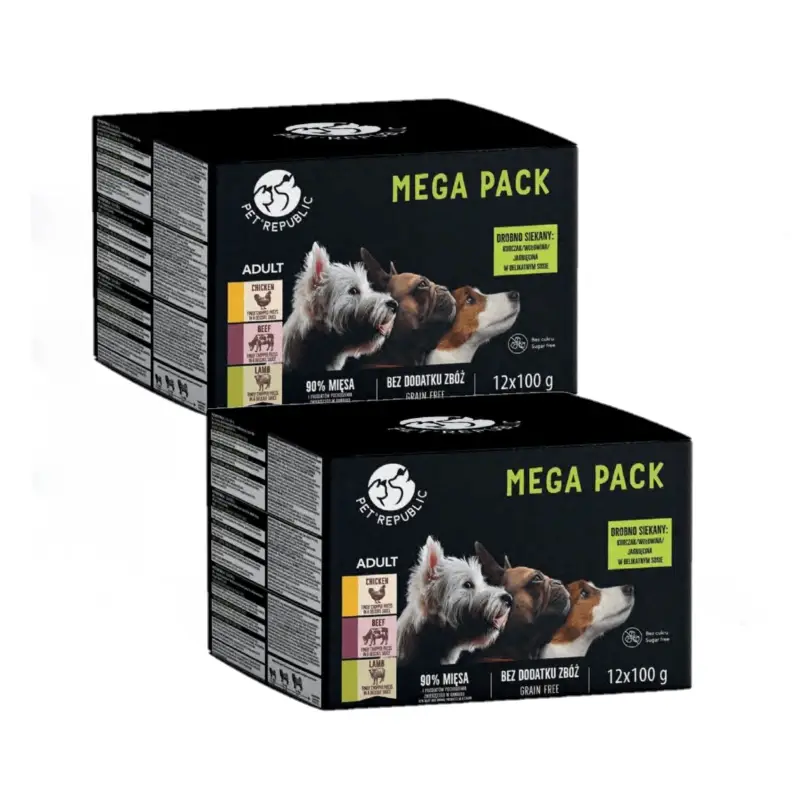 Pet Republic mokré krmivo pro psy malých plemen v jemné omáčce MIX 3 příchutě 24x100g Ihned K Objednání