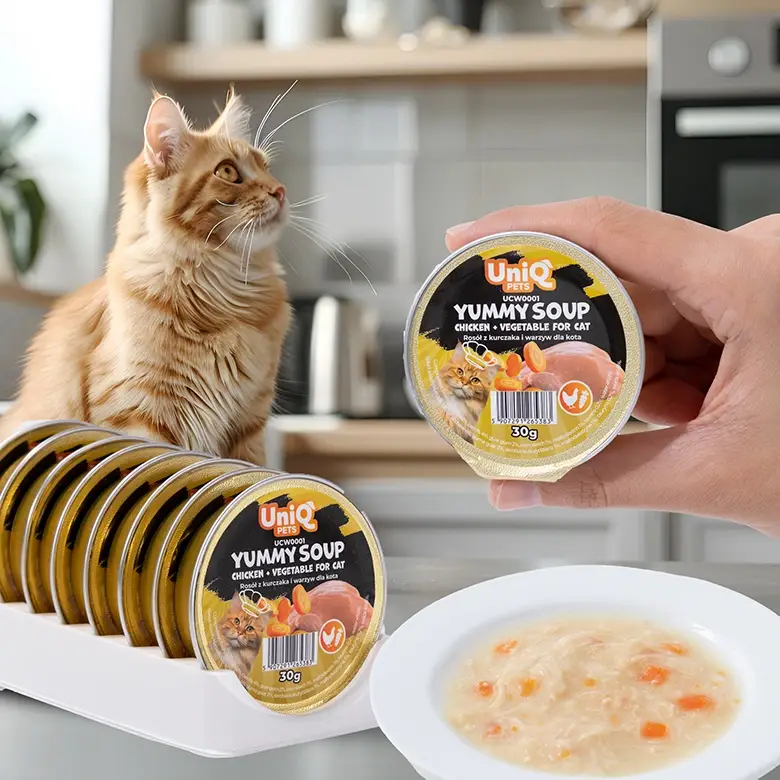 Dokud Zásoby Vydrží UNIQ PETS MOKRÉ KRMIVO PRO KOČKY ROYAL CHICKEN kuřecí vývar se zeleninou 30g x 8ks