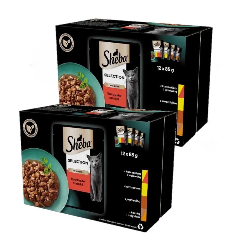 Sheba Selection in Sauce kuře hovězí jehně kachna krůta 24 x 85 g Objednat Nyní