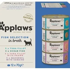 Autentický Applaws Multipack Konzervy v bujónu pro kočky Fish selection 12x70g KONSERVA
