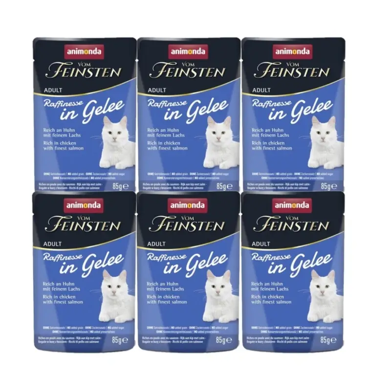 Odeslání Ihned ANIMONDA Vom Feinsten Raffinesse kuře se lososem v rosolovité omáčce 6x85g