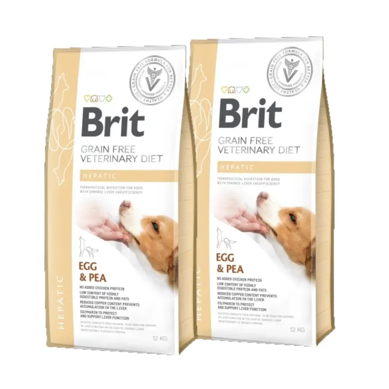 Brit gf veterinární diety pro psy Hepatic 2x2kg Jen Po Omezenou Doba
