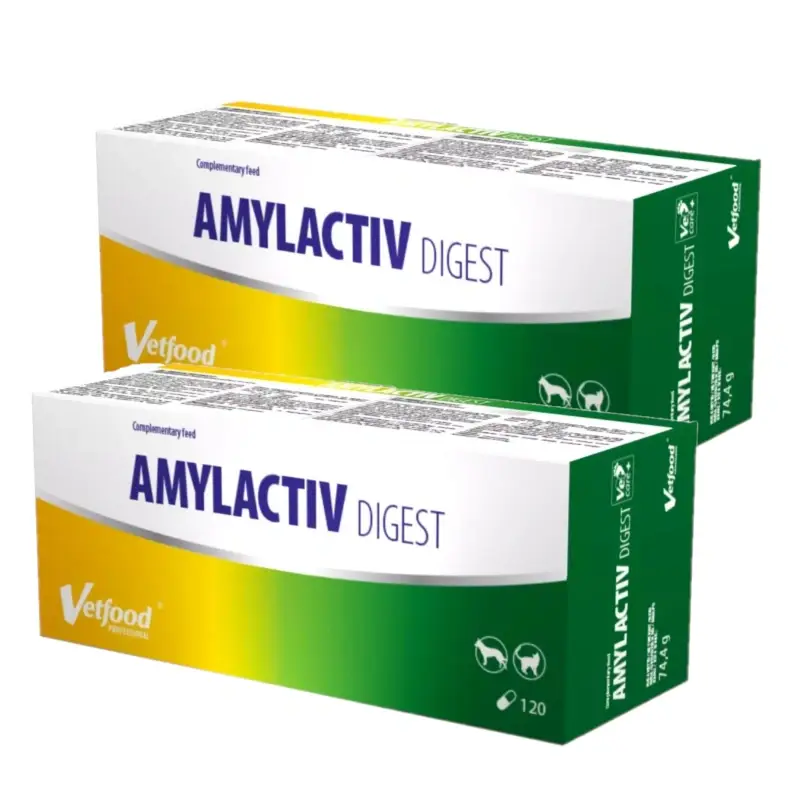VETFOOD Amylactiv Digest 2x120 kapslí. Rychlé Dodání