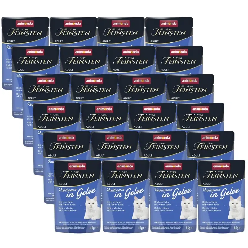 ANIMONDA Vom Feinsten Raffinesse kuře se lososem v rosolovité omáčce 24x85g Vysoce Kvalitní
