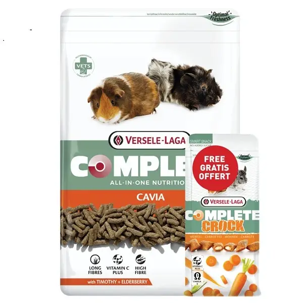 VERSELE-LAGA Cavia Complete – morčata 1,75 kg + Complete Crock Carrot 50 g zdarma – extrudované krmivo pro domácí morčata Jen Po Omezenou Doba