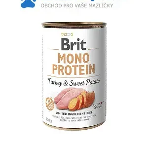 Brit Dog konzerva Mono Protein Turkey & Sweet Potato 400g Víkendová Akce