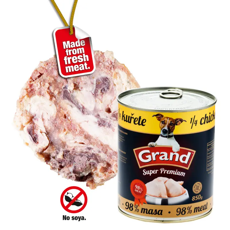 Odeslání Ihned GRAND konzerva Extra s 1/4 kuřete 850g