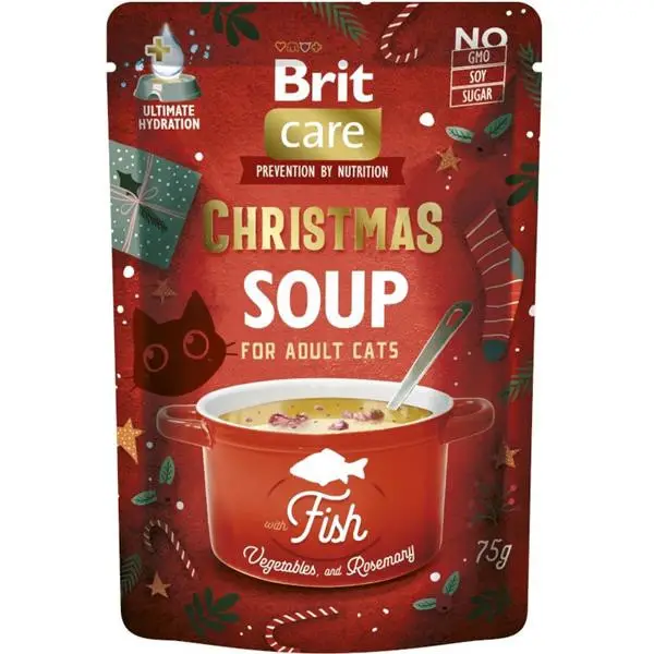 Akční Cena Brit Care Cat Christmas Fish Soup with carrot, peas and rosemary 75g
