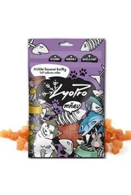 Rychlé Dodání Lyopro mňau pochoutka sušené Měkké lososové kostky 70g