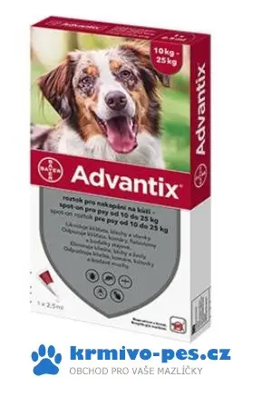Advantix Spot On 1x2,5ml pro psy 10-25kg (1 pipeta) Cenově Výhodný