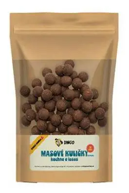 DINGO masové kuličky kachna a losos 16mm/150g Akce