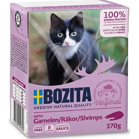 Nakupujte Hned Bozita Cat kousky v omáčce s krevetami Tetrapak 370g