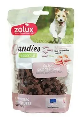 Pochoutka pes CANDIES kostičky šunkové 150g Zolux Nová Kolekce