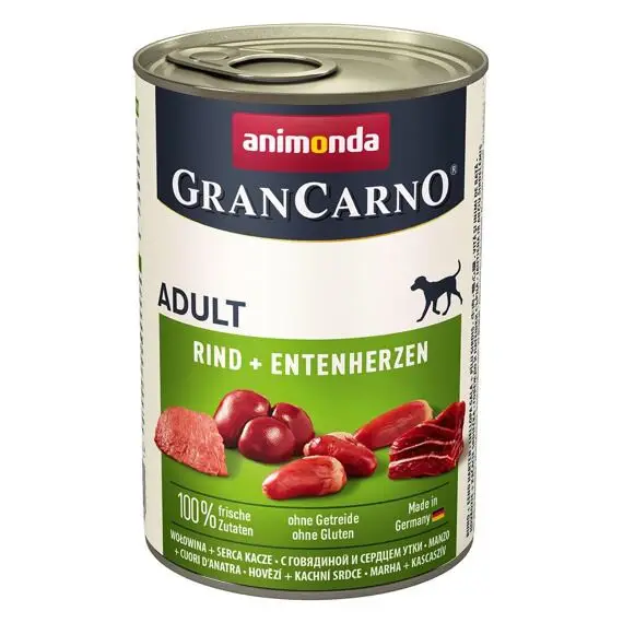Animonda GRANCARNO konz. adult hovězí/kachní srdce 400g Nízká Cena