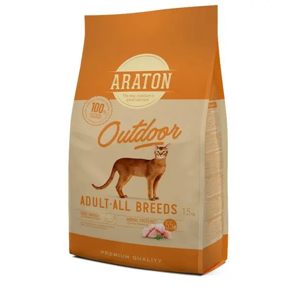 Araton Cat Dry Adult Outdoor Poultry 1,5 kg Akční Nabídka