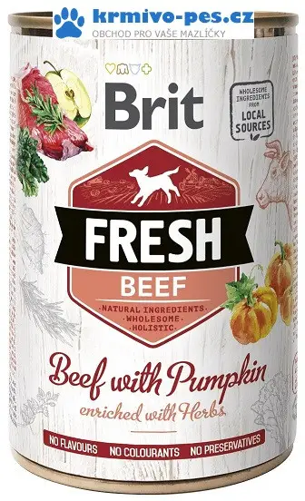 Sleva Brit Fresh konzerva Beef with Pumpkin 400g