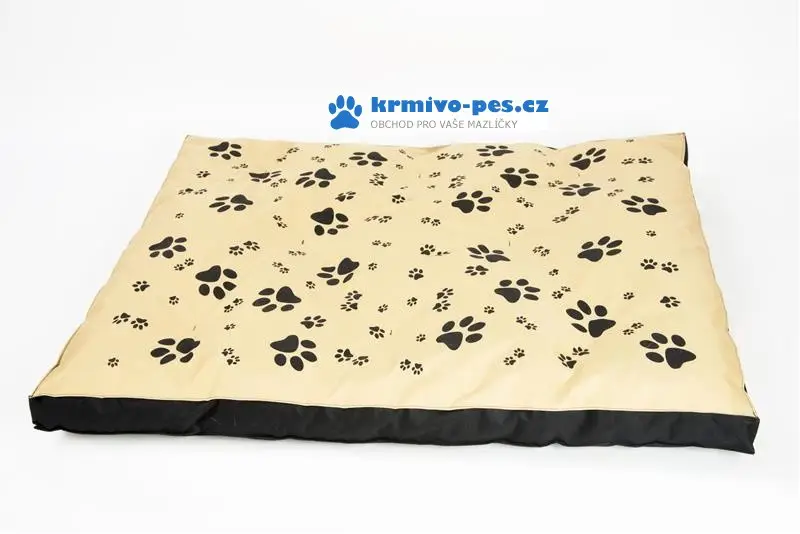 Matrace nylon Sucharda béžovo/černá tlapka 90 x 60 x 12cm Sezónní Sleva