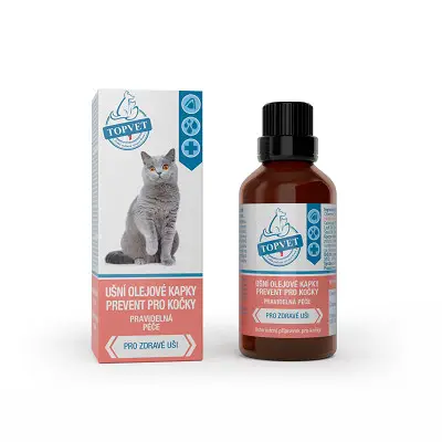 Rychlé Dodání Ušní kapky Prevent pro kočky TOPVET 50ml