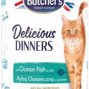 Levný Butcher's Cat Delicious mořské ryby v želé konzerva 400g