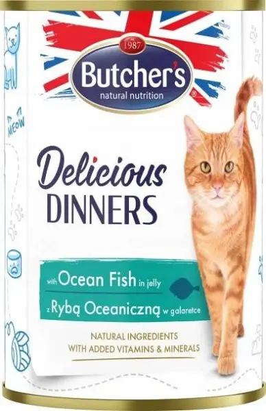 Levný Butcher's Cat Delicious mořské ryby v želé konzerva 400g
