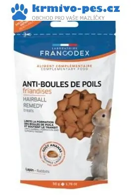 Francodex Pochoutka Hairball remedy králík 50g Zlevněný