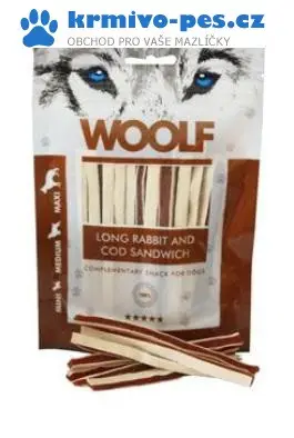 WOOLF pochoutka soft Rabbit&Cod sandwich LONG 100g Nakupujte Hned