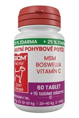 Výhodná Nabídka Giom S pes Akutní pohybové potíže 60 tbl+25% zdarma