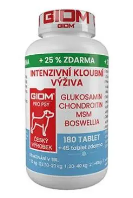 Nejprodávanější Giom S pes Intenzivní kloubní výživa 180 tbl+25%zdarma