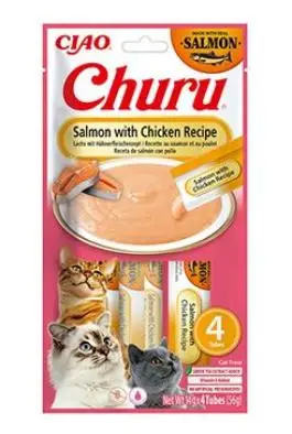 Cenový Hit Churu Cat Salmon with Chicken Recipe 4x14g
