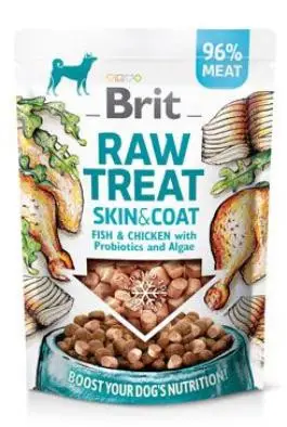 Jen Po Omezenou Doba Brit Raw Treat Dog Skin&Coat, Fish&Chicken 40g