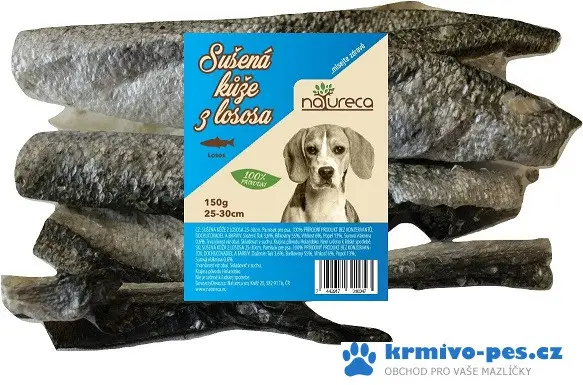 NATURECA pochoutka Losos kůže sušená 25-30cm 150g Vrácení Zdarma