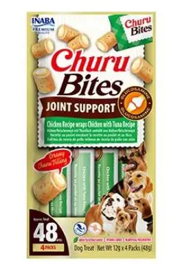 Jen Po Omezenou Doba Inaba Churu Bites Joint Support dog snack kuře a tuňák 4 x 12g