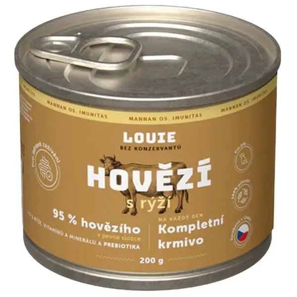 Časově Omezené Louie konzerva pro psy hovězí s rýží 200 g