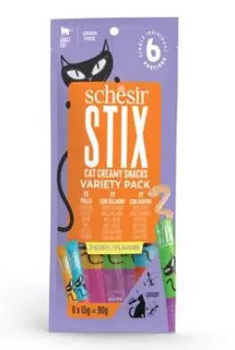 Schesir Cat pochoutka Stix Liquid Snack Variety 6x15g Hit Sezóny